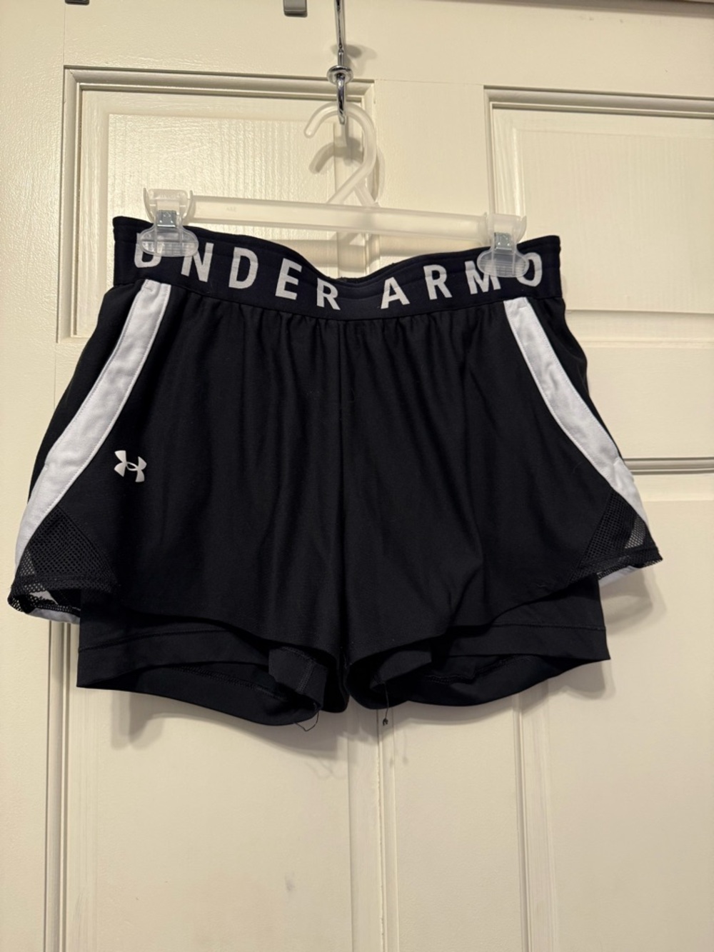 Under Armour Black and White Women's Running Shorts